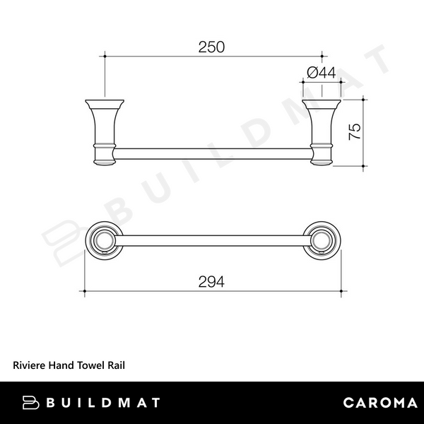 Caroma Riviere Hand Towel Rail Brushed Brass