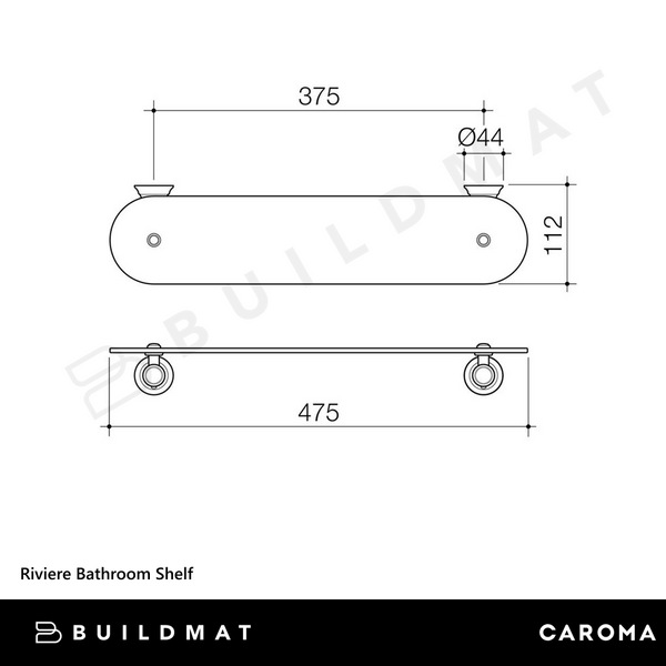 Caroma Riviere Bathroom Shelf Brushed Nickel