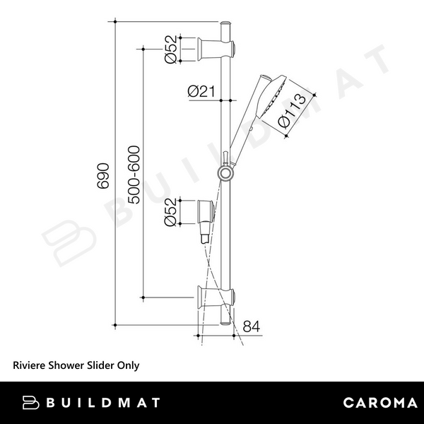 Caroma Riviere Shower Rail Brushed Bronze