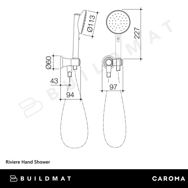 Caroma Riviere Hand Shower Brushed Nickel