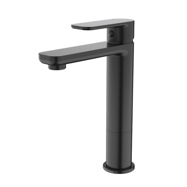 Caroma Luna Mid Basin Mixer Black Lead Free