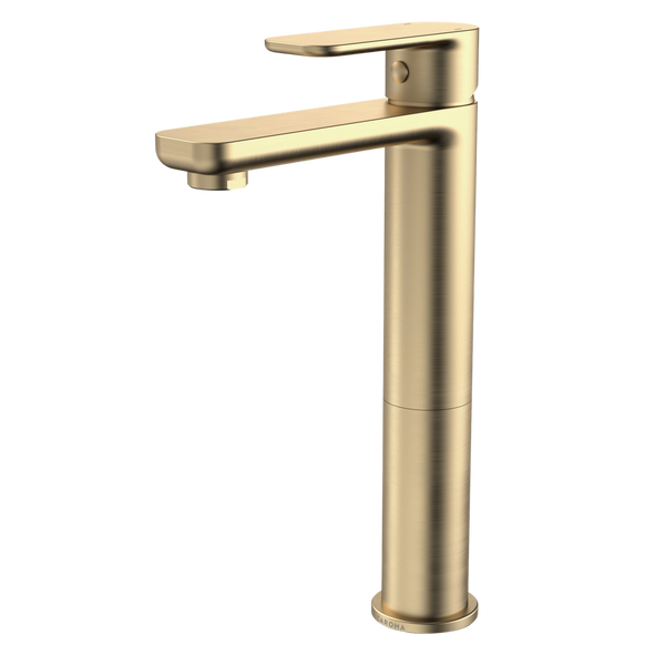 Caroma Luna Tower Basin Mixer Brushed Brass Lead Free