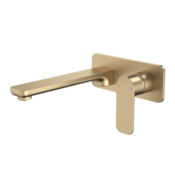Caroma Luna Wall Basin/Bath Mixer Brushed Brass Lead Free