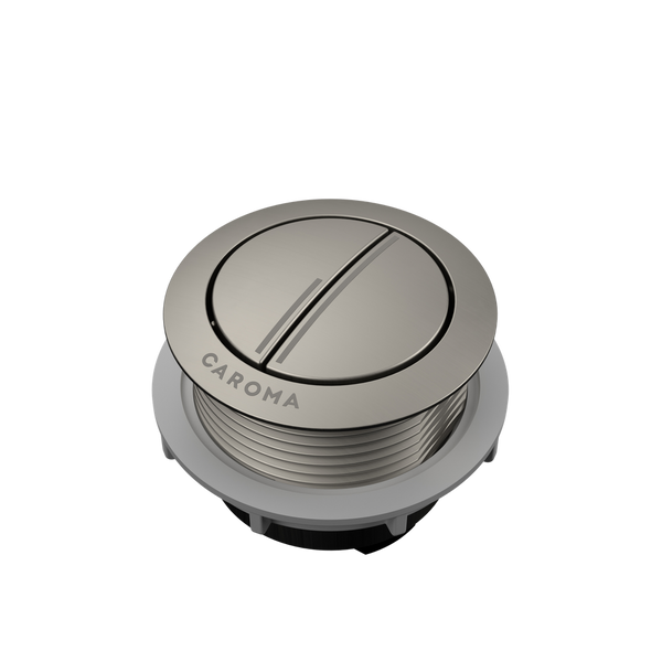 Caroma Urbane II Wall Faced Close Coupled Flush Button Brushed Nickel