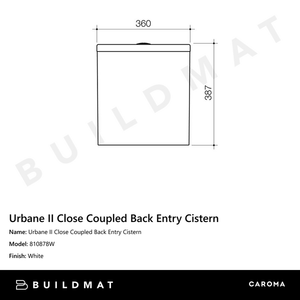Caroma Urbane II Close Coupled Back Entry Cistern