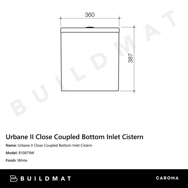 Caroma Urbane II Close Coupled Bottom Inlet Cistern