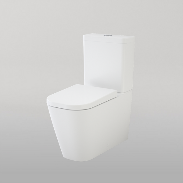 Caroma Luna Square Cleanflush Wall Faced Toilet Suite Back Entry White