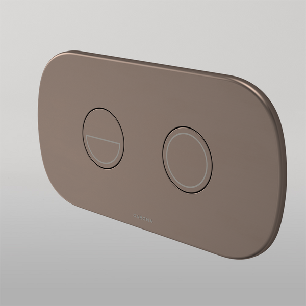 Caroma Contura II Invisi Series II Round Dc Dual Flush Button Panel Brushed Bronze