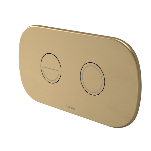 Caroma Contura II Invisi Series II Round Dc Dual Flush Button Panel Brushed Brass
