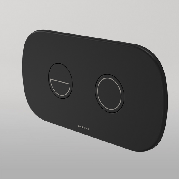 Caroma Contura II Invisi Series II Round Dc Dual Flush Button Panel Black