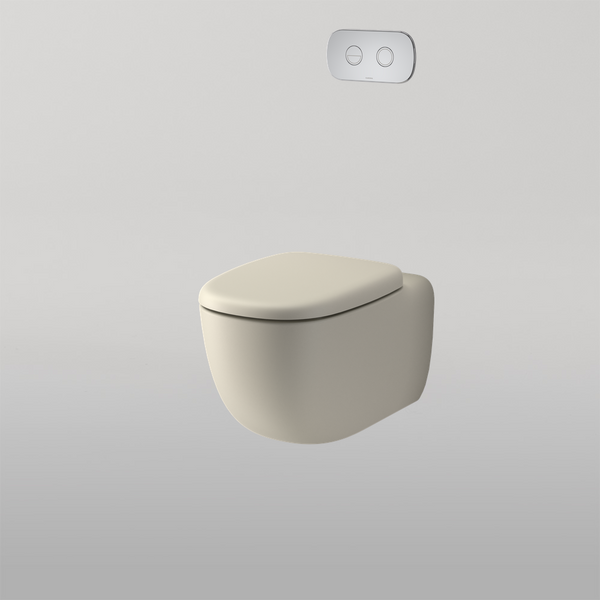 Caroma Contura II Cleanflush Wall Hung Invisi Series II Suite Structural Brick Wall Clay