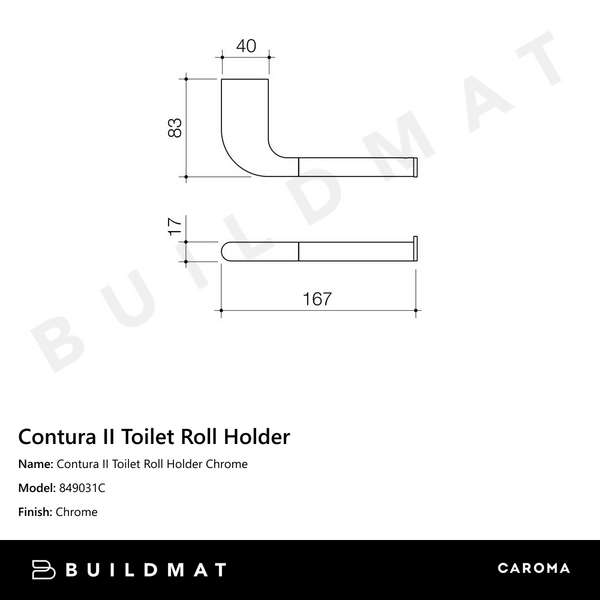 Caroma Contura II Toilet Roll Holder Chrome