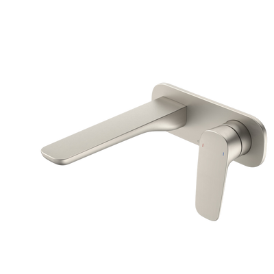 Caroma Contura II Wall Basin/Bath Mixer 180mm Brushed Nickel