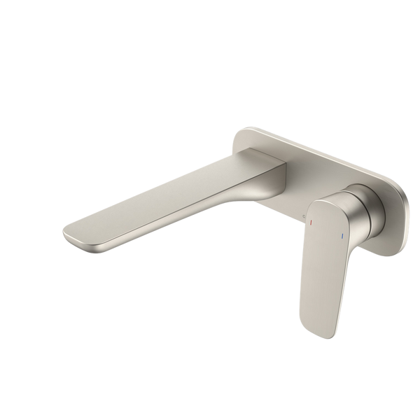 Caroma Contura II Wall Basin/Bath Mixer 180mm Brushed Nickel