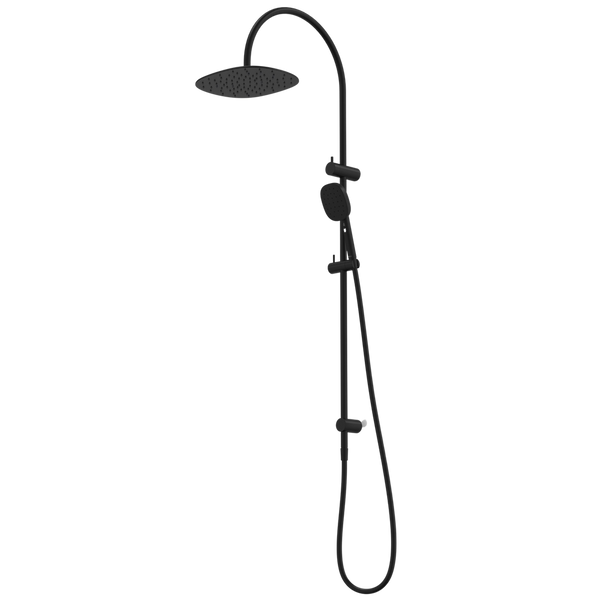 Caroma Contura II Rail Shower with Overhead Black