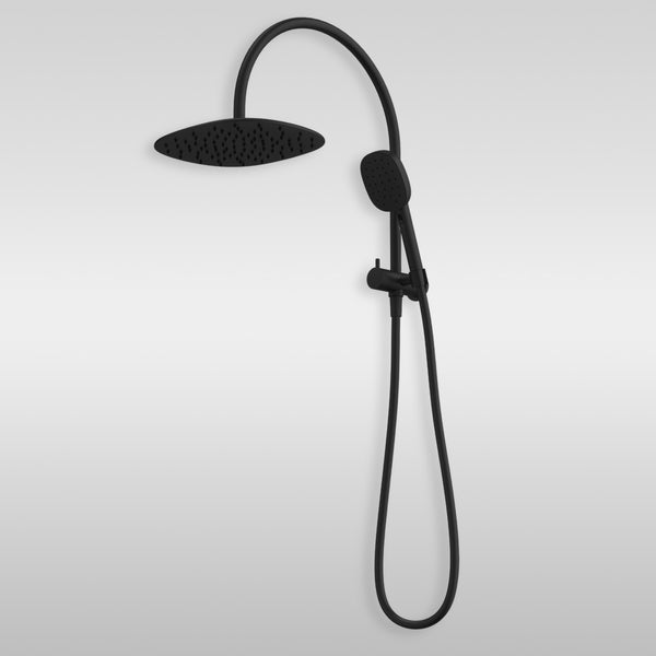 Caroma Contura II Compact Twin Shower Black