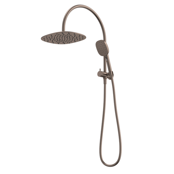 Caroma Contura II Compact Twin Shower Brushed Bronze