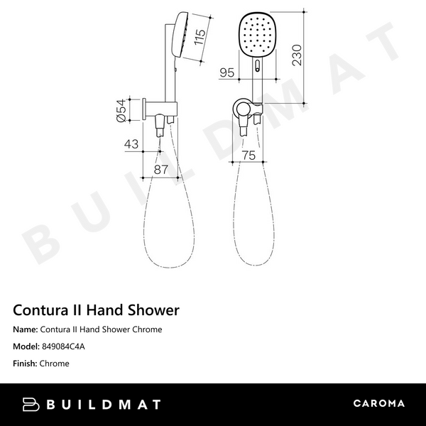 Caroma Contura II Hand Shower Chrome