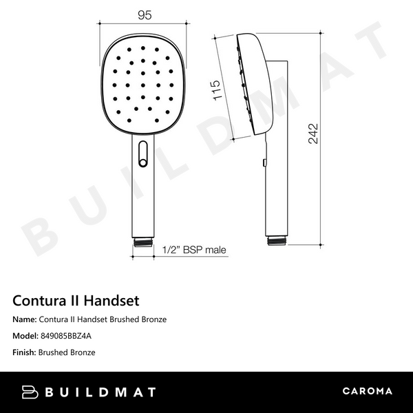 Caroma Contura II Handset Brushed Bronze