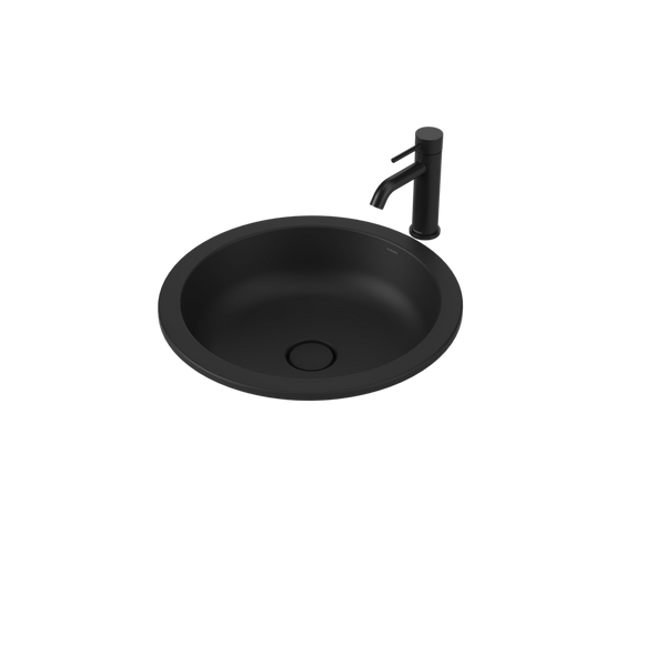 Caroma Liano II 440mm Round Under/Over Counter Basin Matte Black