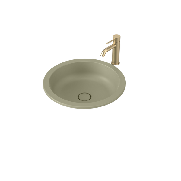 Caroma Liano II 440mm Round Under/Over Counter Basin Matte Green