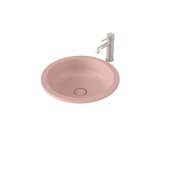 Caroma Liano II 440mm Round Under/Over Counter Basin Matte Pink