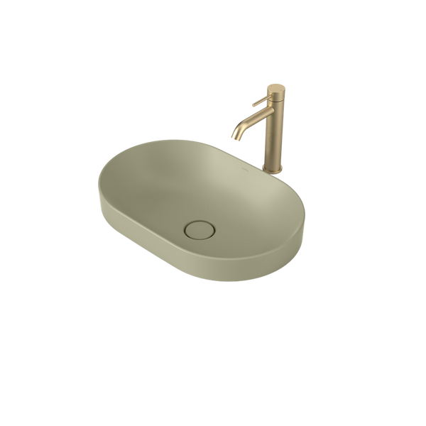 Caroma Liano II 530mm Pill Inset Basin Matte Green
