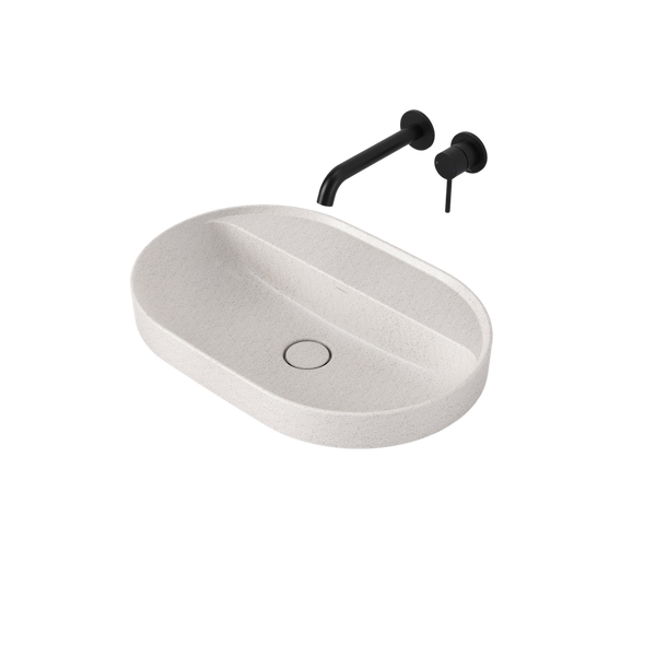 Caroma Liano II 600mm Pill Inset Basin with Tap Landing Matte Speckled