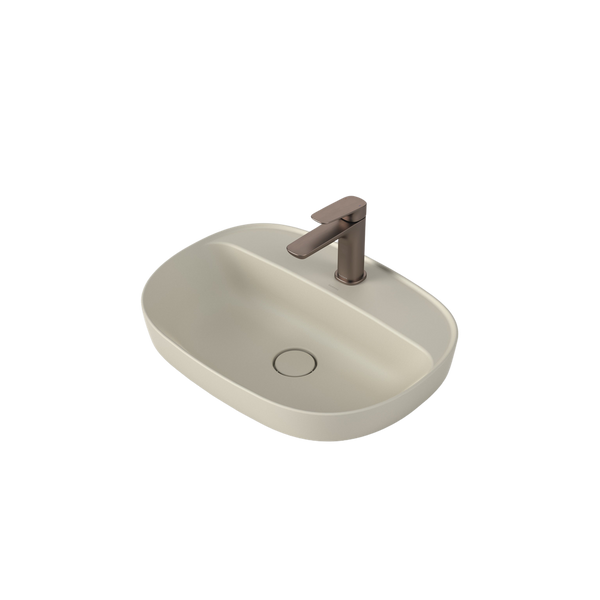 Caroma Contura II 530mm Inset Basin with Tap Landing Matte Clay