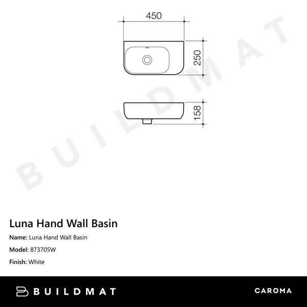 Caroma Luna Hand Wall Basin