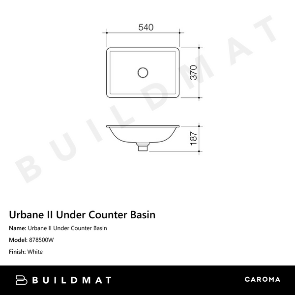 Caroma Urbane II Under Counter Basin
