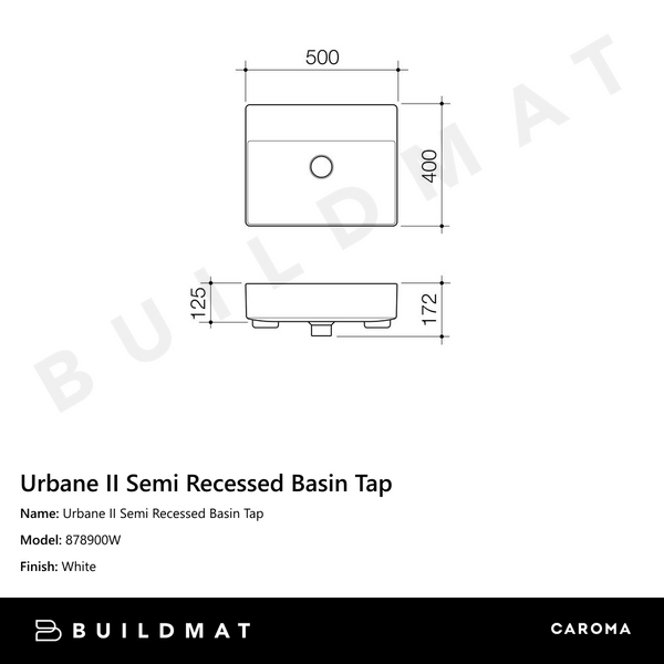 Caroma Urbane II Semi Recessed Basin Tap
