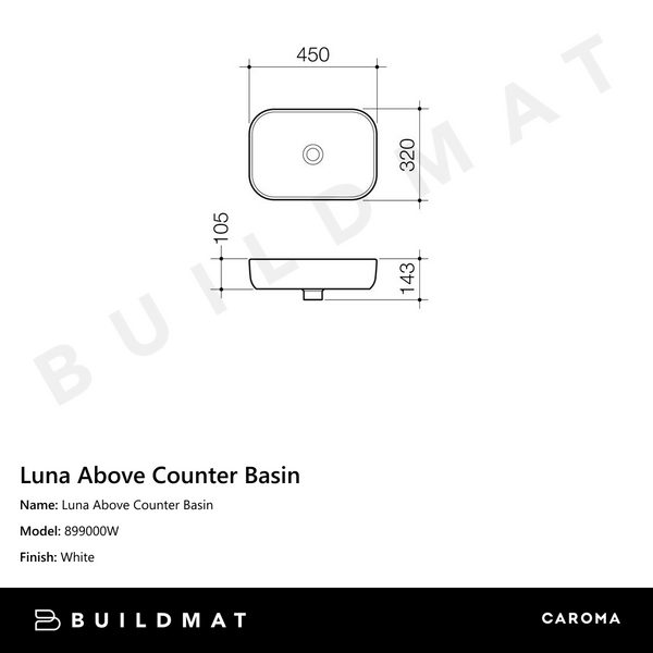 Caroma Luna Above Counter Basin