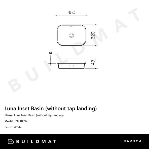 Caroma Luna Inset Basin