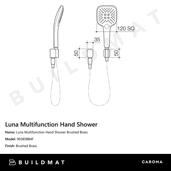 Caroma Luna Multifunction Hand Shower Brushed Brass