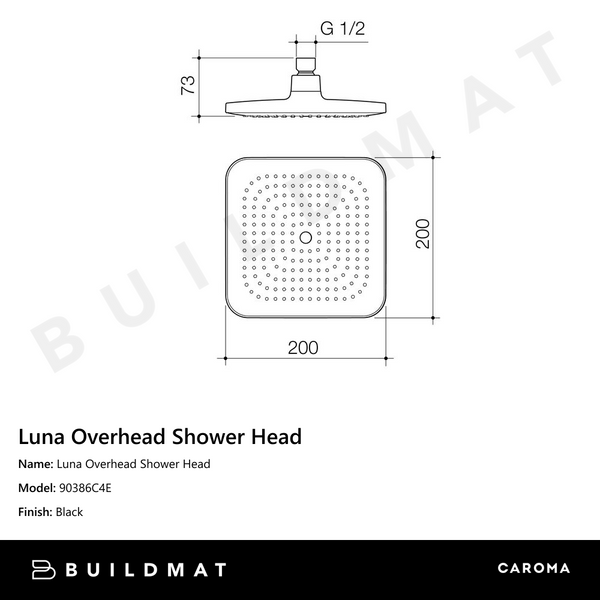 Caroma Luna Overhead Shower Head