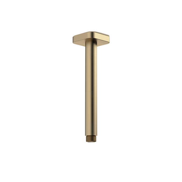 Caroma Luna Straight Arm Square Flange 210mm Brushed Brass