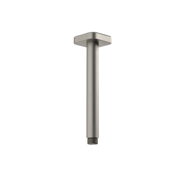 Caroma Luna Straight Arm Square Flange 210mm Brushed Nickel