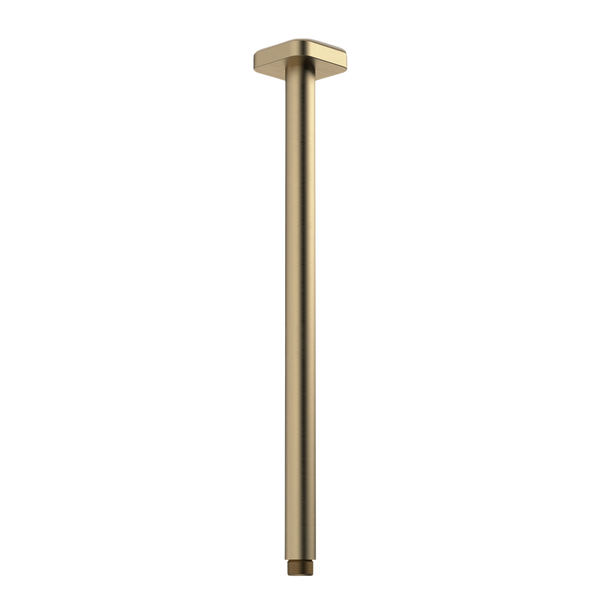 Caroma Luna Straight Arm Square Flange 410mm Brushed Brass