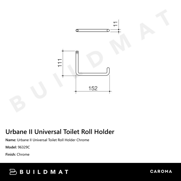 Caroma Urbane II Universal Toilet Roll Holder Chrome