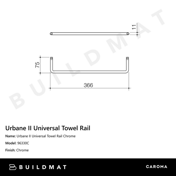 Caroma Urbane II Universal Towel Rail Chrome