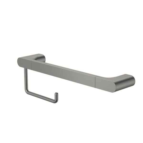 Caroma Urbane II Universal Rail 400mm Toilet Roll Holder Set Gunmetal