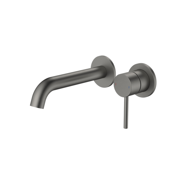 Caroma Liano II 175mm Wall Basin/Bath Mixer and Outlet Gunmetal Lead Free