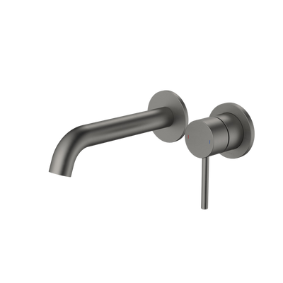 Caroma Liano II 175mm Wall Basin/Bath Mixer and Outlet Gunmetal Lead Free