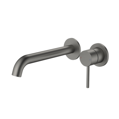 Caroma Liano II 210mm Wall Basin/Bath Mixer and Outlet Gunmetal Lead Free
