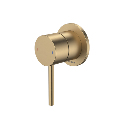 Caroma Liano II Bath Shower Mixer Round Cover Plate Brushed Brass