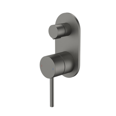 Caroma Liano II Bath / Shower Mixer With Diverter and Outlet Rounded Plate Gunmetal