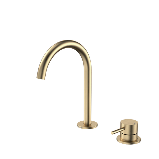 Liano II Hob Basin Mixer Set 160mm Brushed Brass Lead Free
