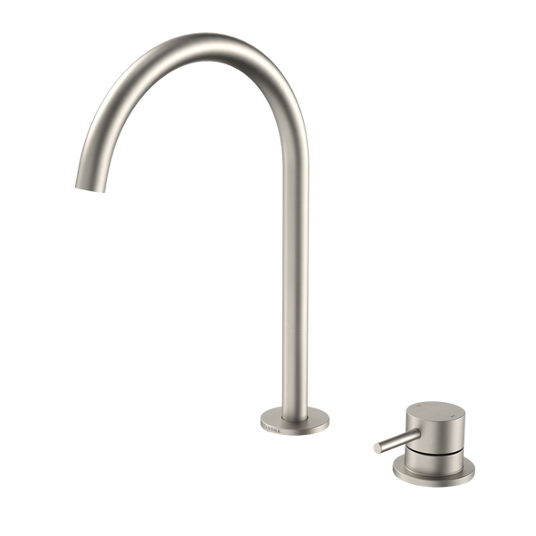 Caroma Liano II Hob Basin/Sink Mixer Set 200mm Brushed Nickel