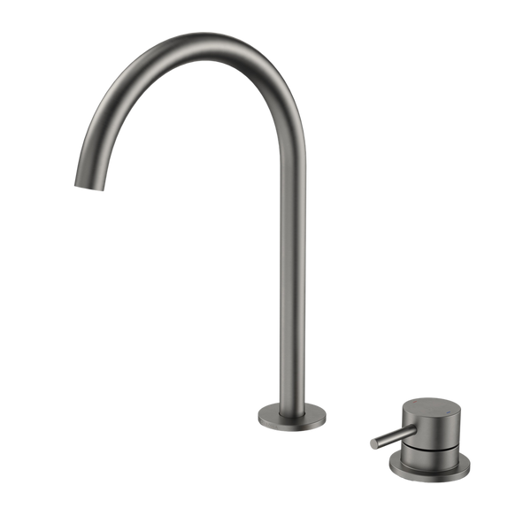 Caroma Liano II Hob Basin/Sink Mixer Set 200mm Gunmetal